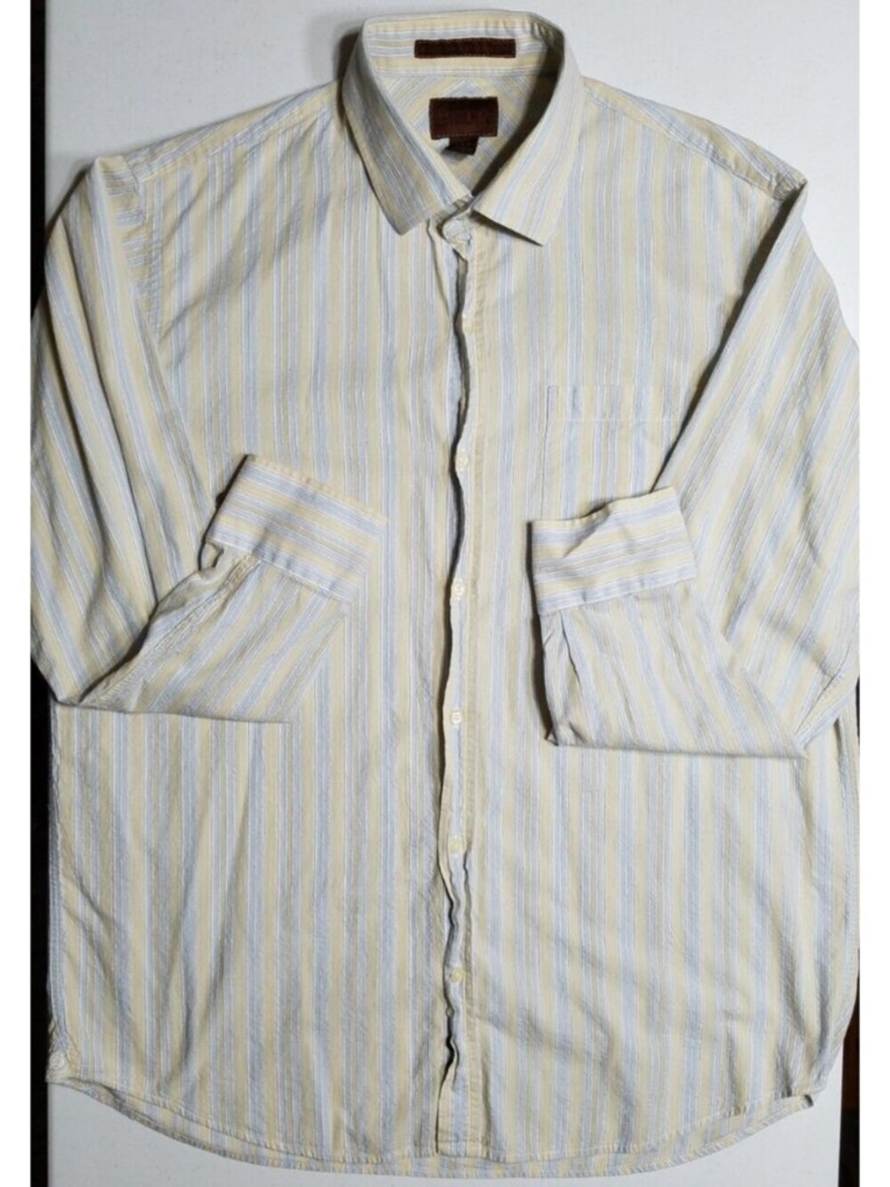 Born Long Sleeve Button Up Textured Business Casual Office Preppy Shirt Men's L